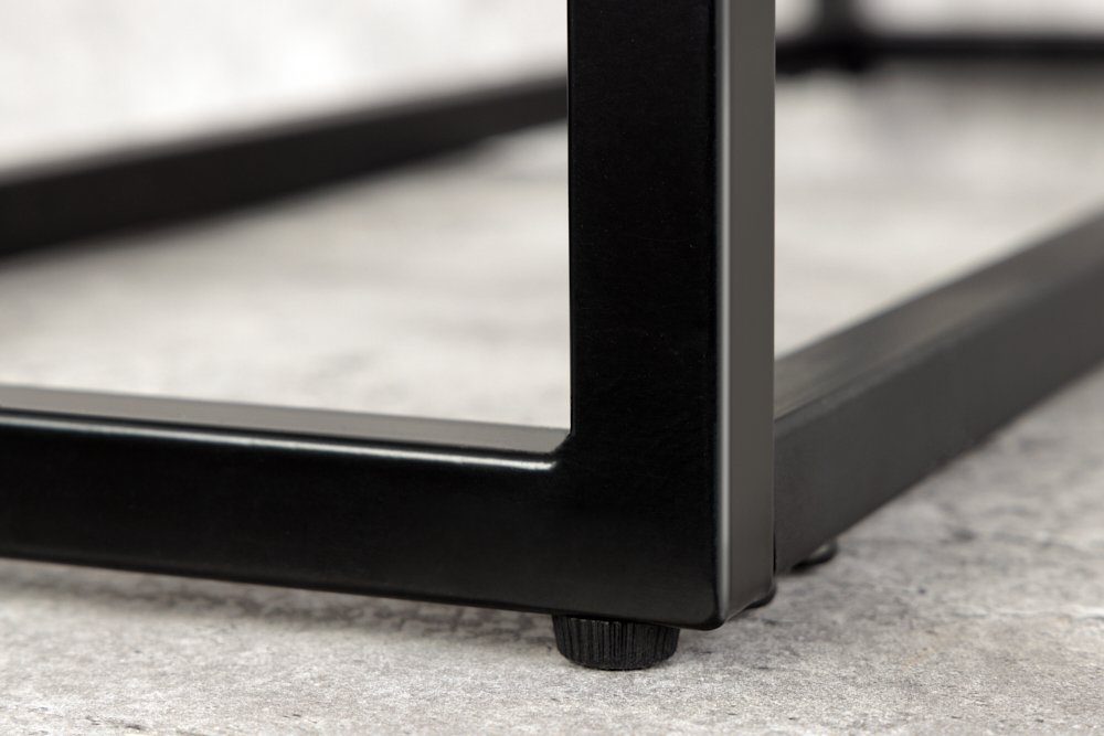 riess-ambiente Konsolentisch BOUTIQUE 81cm weiß / schwarz (1-St), Flur · Kristallglas · Metall · eckig · Marmor-Dekor · Barock