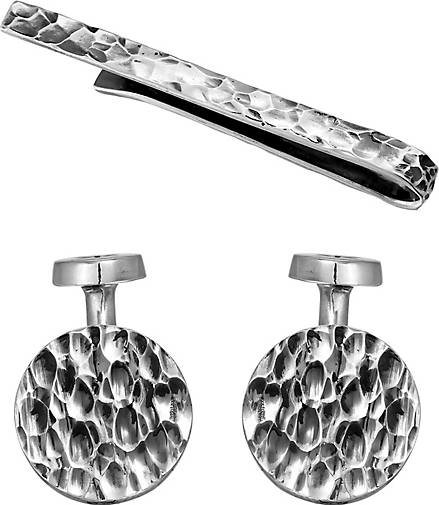 KUZZOI Schmuckset Manschettenknöpfe Krawattennadel Set 925 Silber