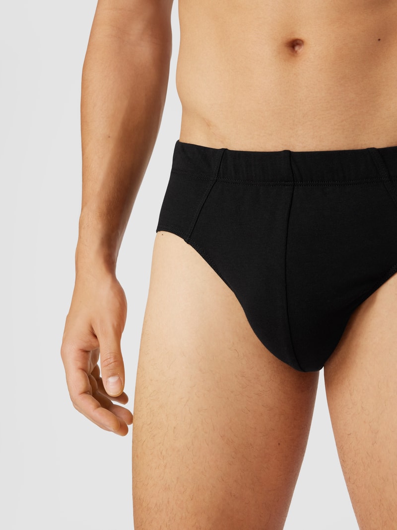 Slip mit elastischem Bund Modell 'Supermini' im 3er-Pack in schwarz