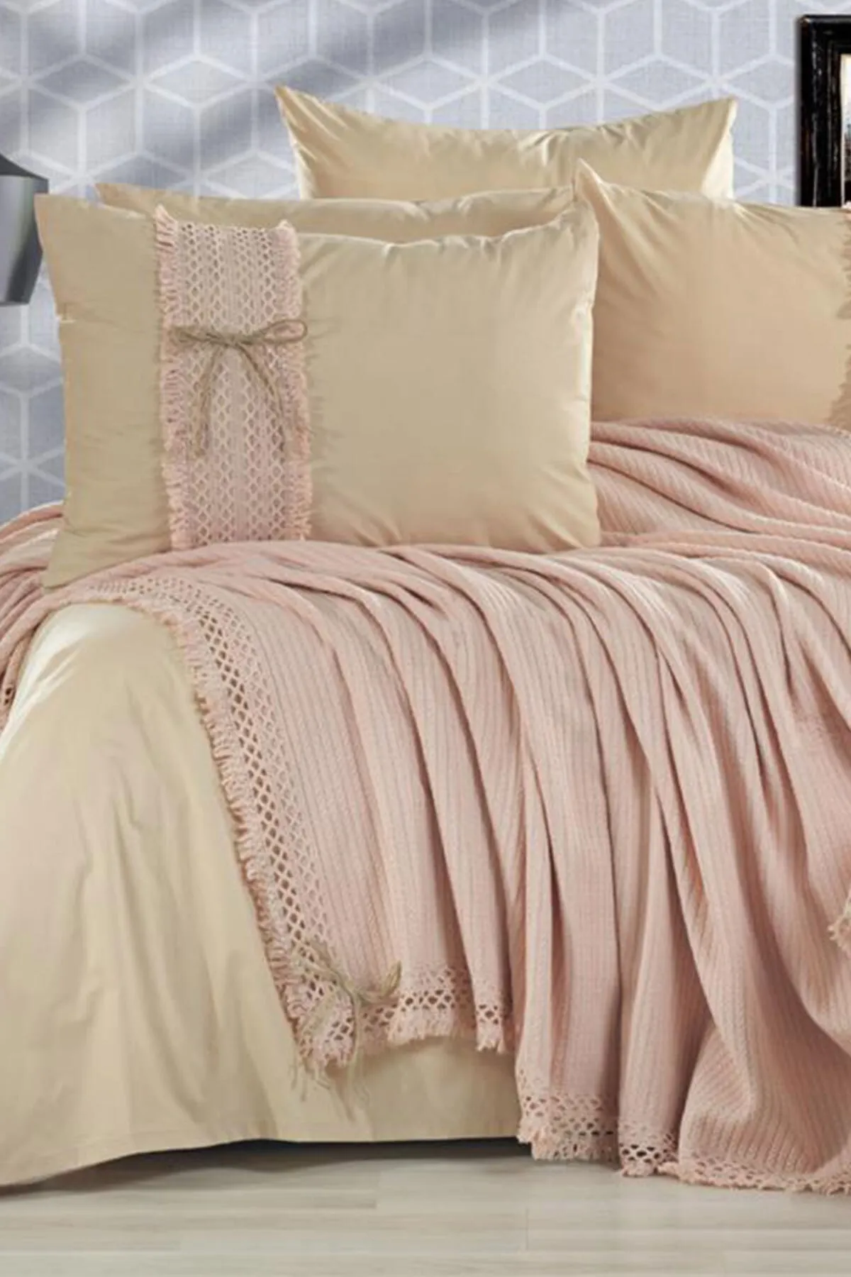Çeyiz Diyarı  Rapunzel Pique Set 6-teilig Puderbeige