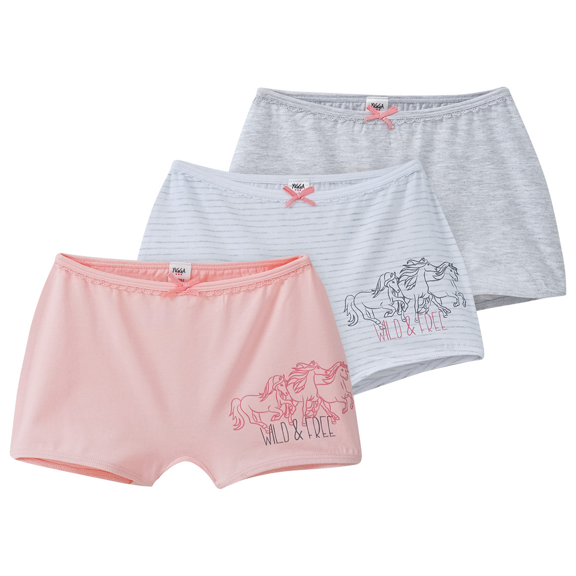 3 Mädchen Pantys mit Pferde-Motiv