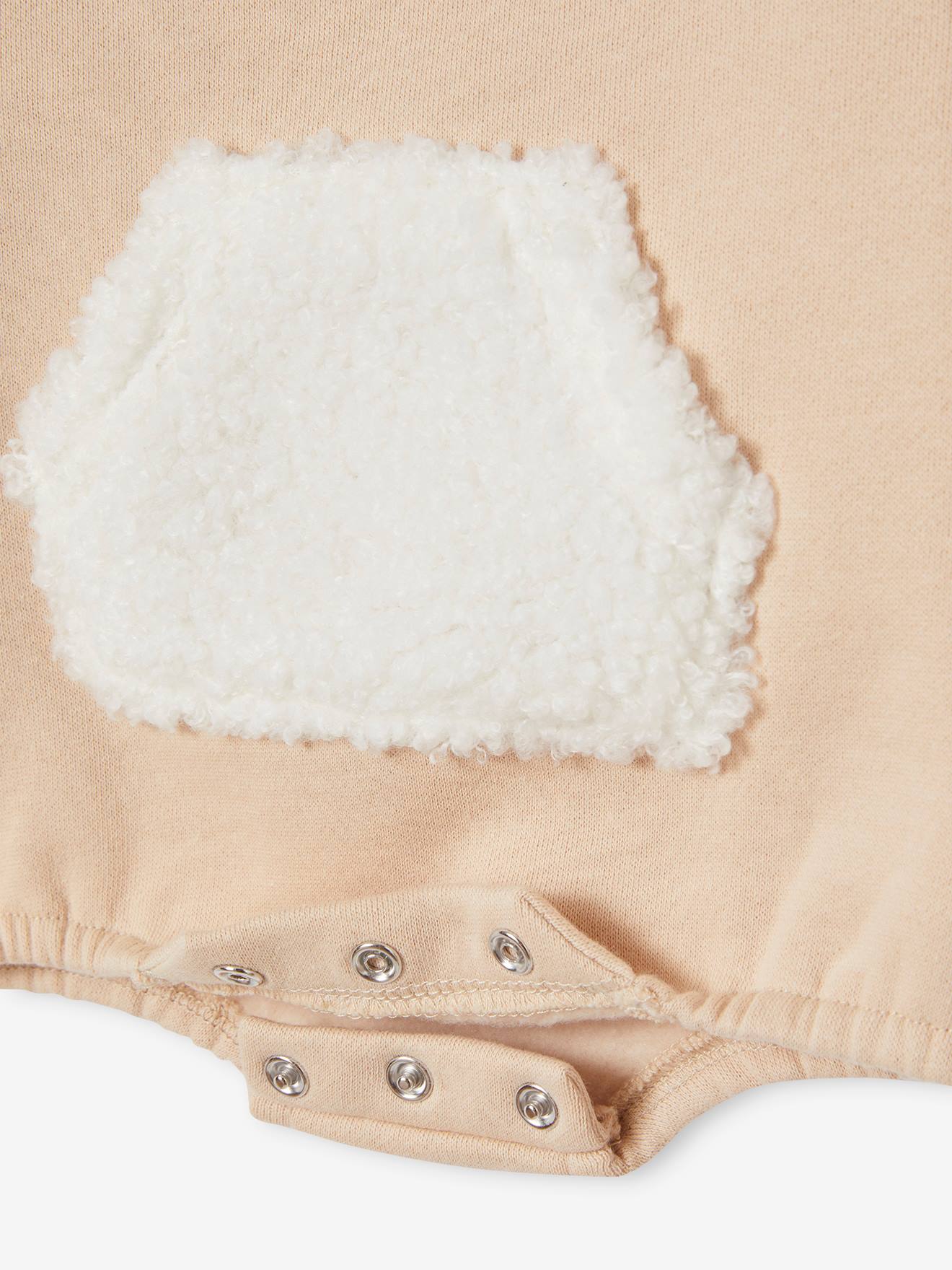 Vertbaudet Langärmeliger Baby Kurzoverall, Sweatware - sand