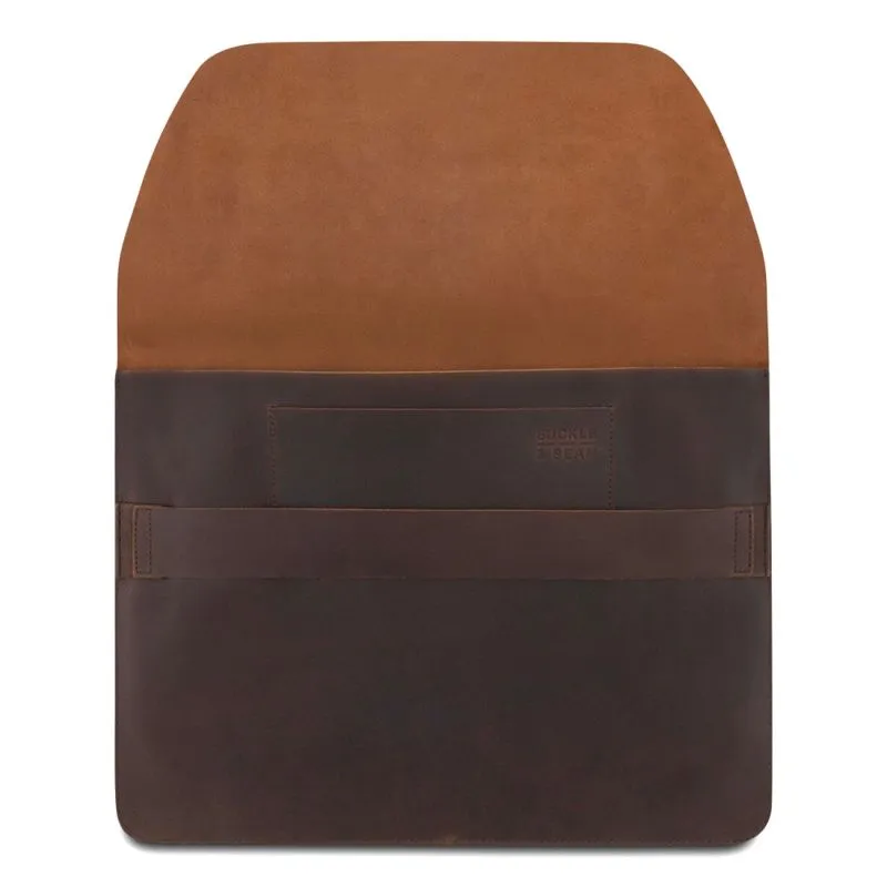 Buckle & Seam Leder Laptop Sleeve Terra 15 Zoll - Braun