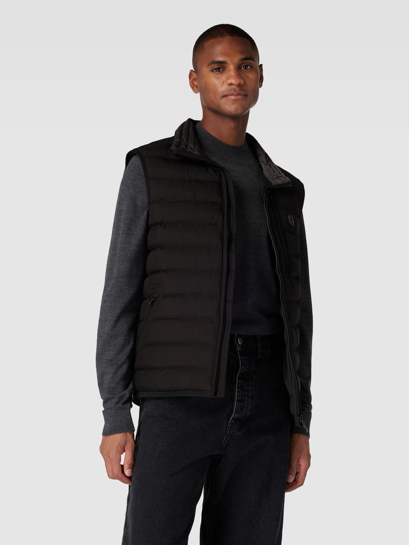 Steppweste mit Label-Detail in schwarz
