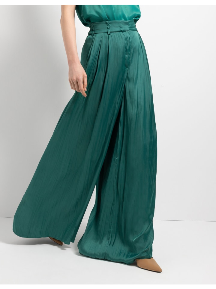 More & More Satinhose in dunkelgrün günstig kaufen