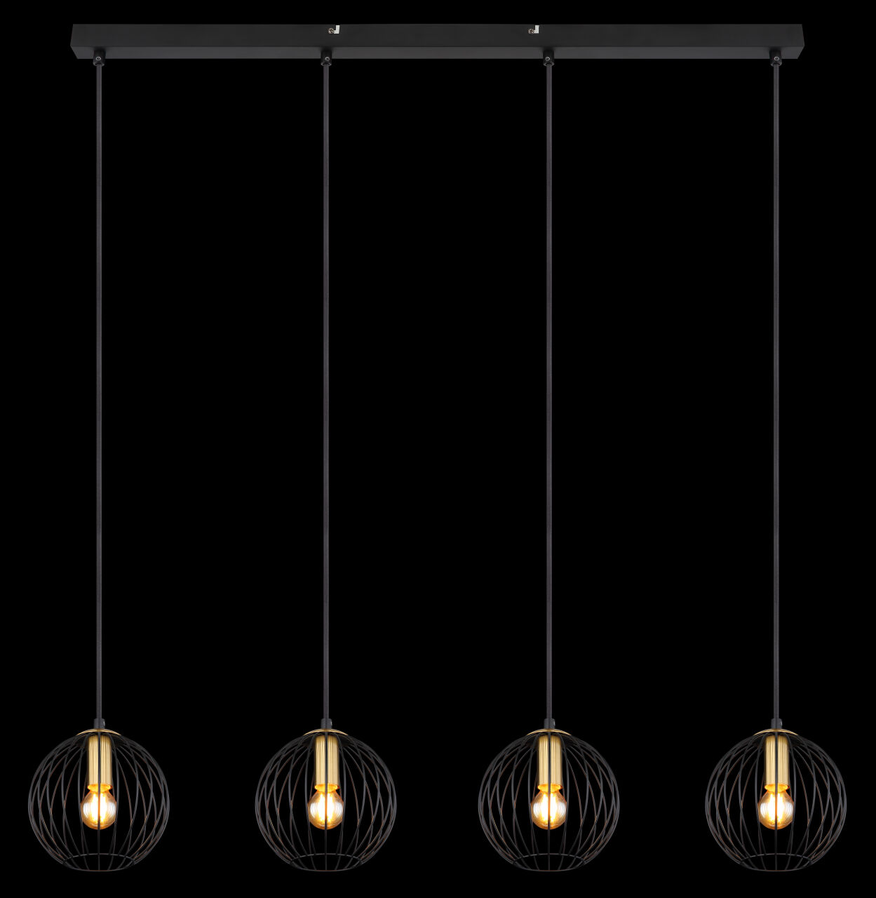 Globo Lighting - EUSEBIUS - Hängeleuchte Metall schwarz, 4x E14
