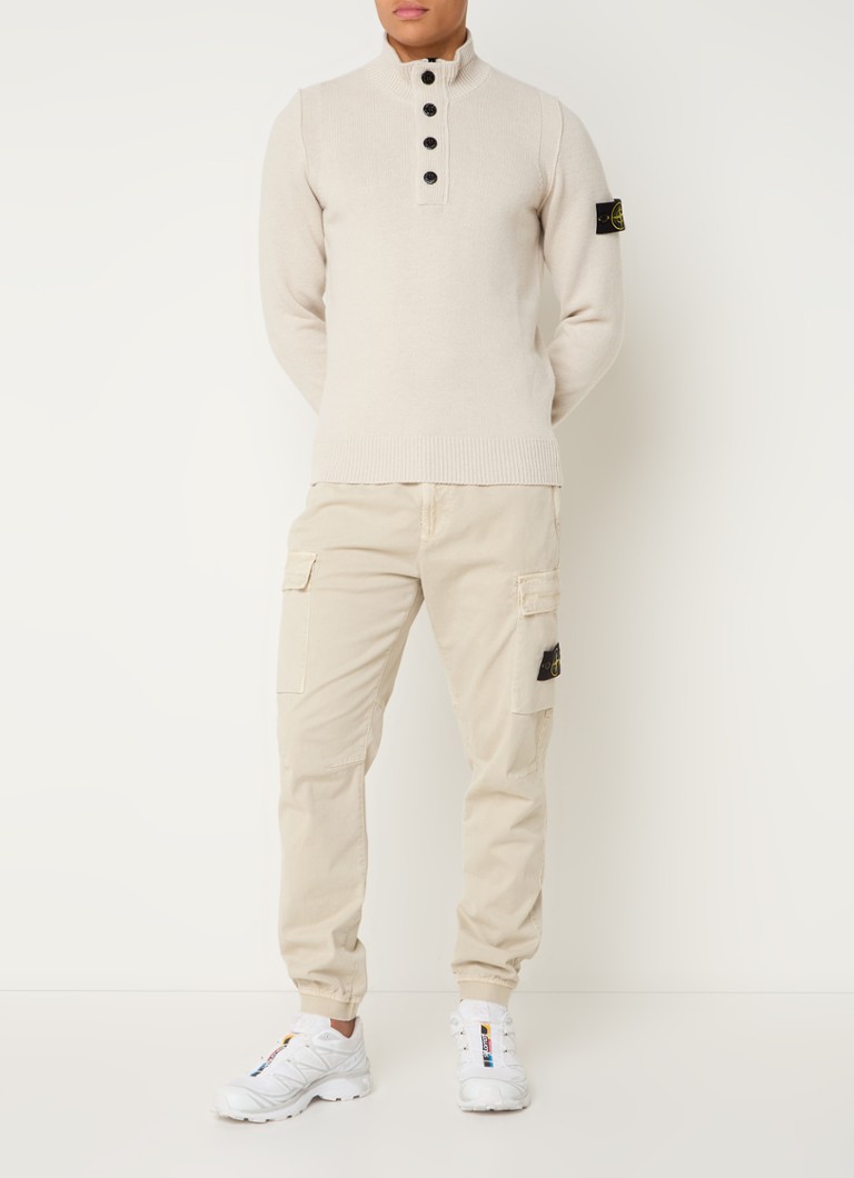 Πουλόβερ Stone Island 81155 από λεπτό πλεκτό μαλλί με λογότυπο