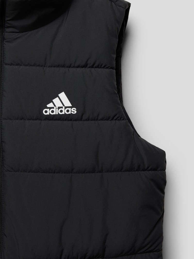 Steppweste mit Label-Print in schwarz