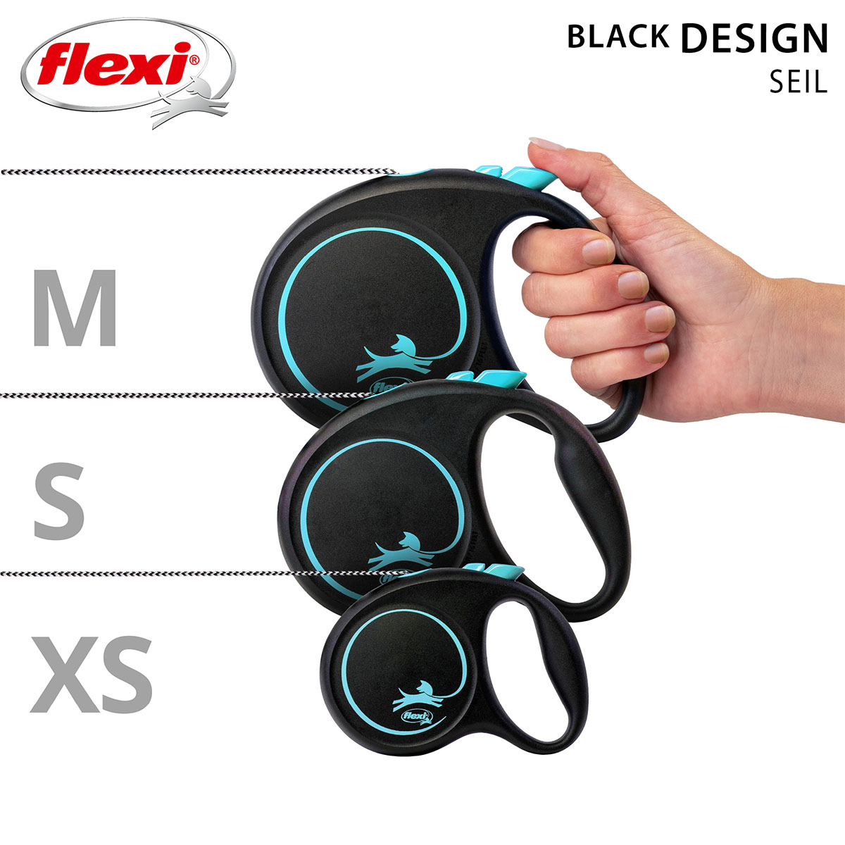 flexi Black Design Seilleine blau XS 3m kaufen bei ZooRoyal