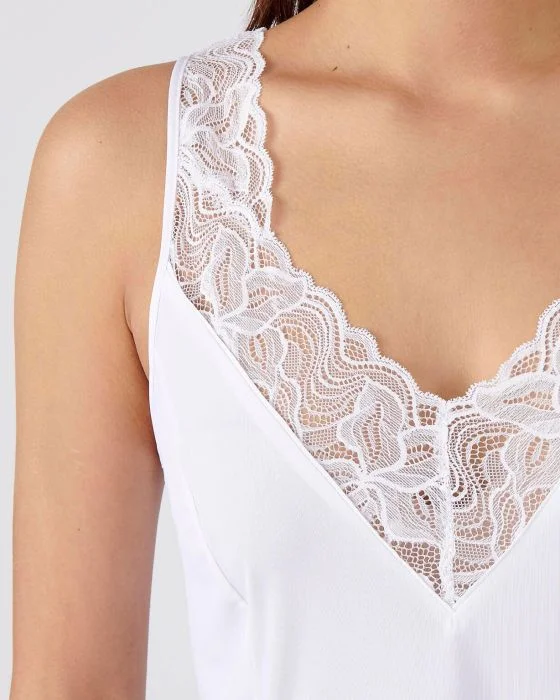 Fond de robe avec incrustations de dentelle