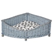 PawHut Hundebett Haustierbett Katzensofa Weichem Bezug Katzensofa Weide Plüsch Grau 68 x 68 x 32 cm