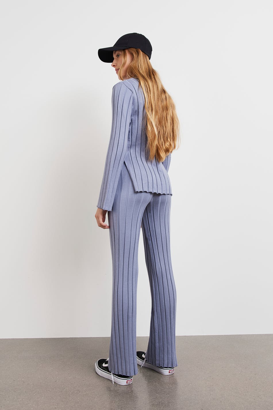 Y knitted rib trousers