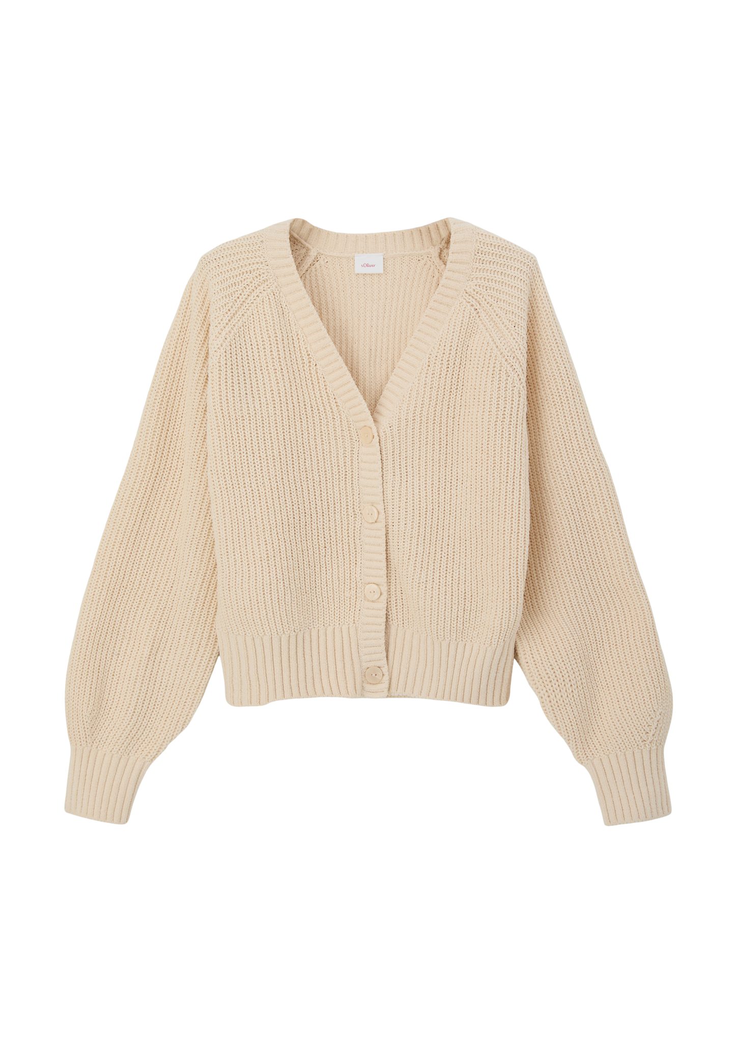 s.Oliver Strickjacke Strickjacke mit Rippstruktur
