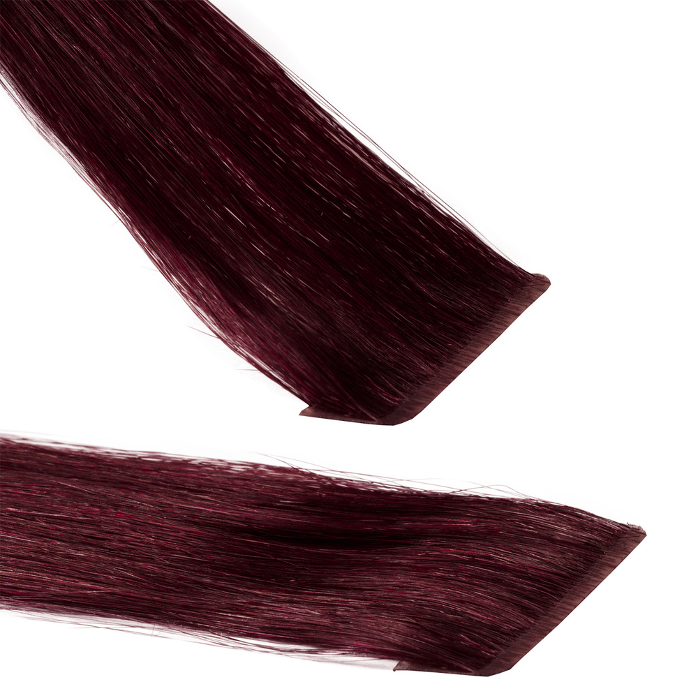 hair2heart Extensions adhesives Invisible Premium cheveux naturels #99j Bourgogne extensions