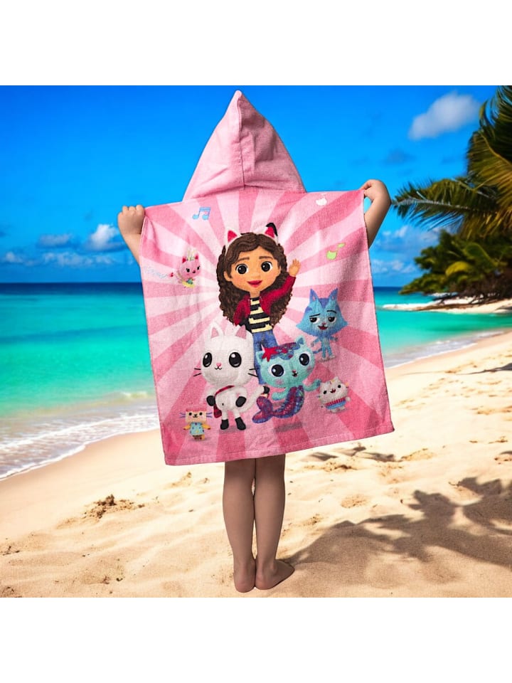 Gabby's Dollhouse Badeponcho Gabby´s Dollhouse   - (B) 50 cm x (L) 115 cm in Rosa günstig kaufen 50 x 110 cm
