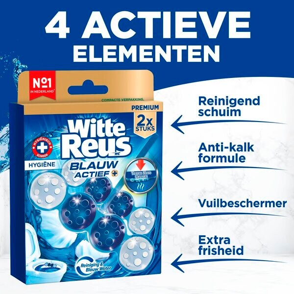 Valkoinen jättimäinen sininen Active Hygiene WC-pala 10 x 2 kpl