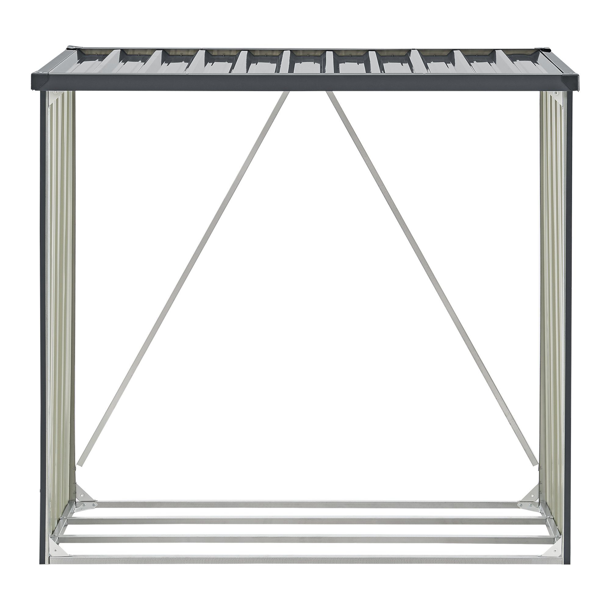 casa.pro Kaminholzregal, BxTxH:156x80x152 cm, Kalmar Brennholzunterstand aus Stahl Anthrazit