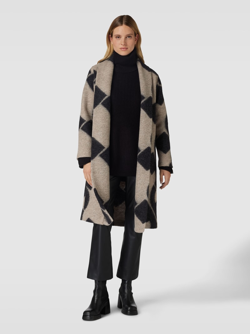 Mantel mit Allover-Muster in schwarz