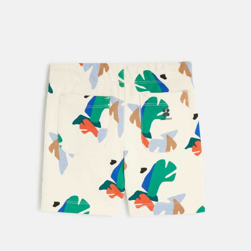 Bermuda bébé garçon à motifs feuilles géométriques beige Catimini