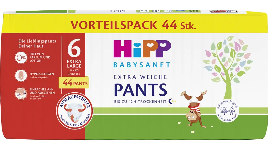 HiPP Babysanft Windeln Pants, Gr. 6 Extra Large, 14+ KG