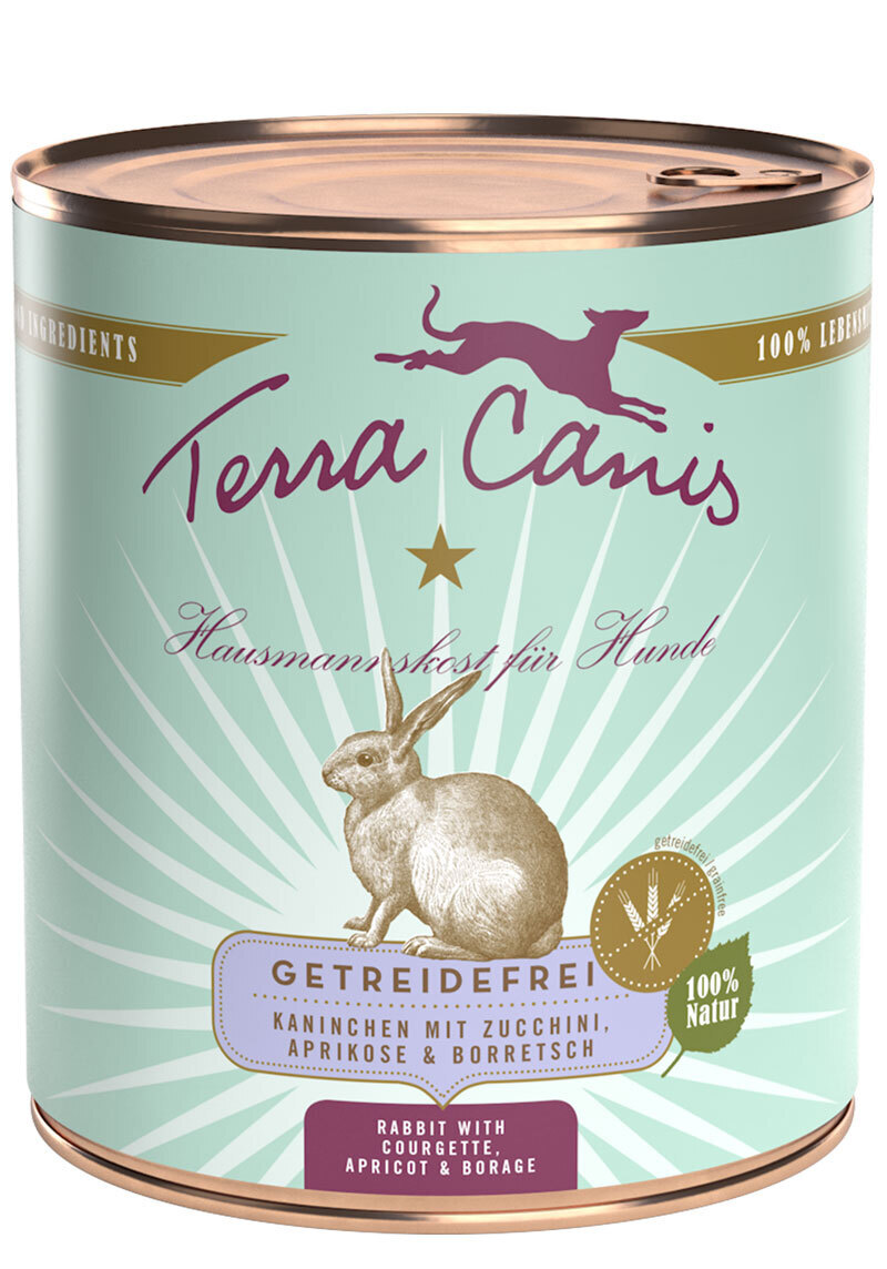 Terra Canis Hundenassfutter Terra Canis Getreidefrei Adult 6x800g Kaninchen mit Zucchini, Aprikose & Borretsch