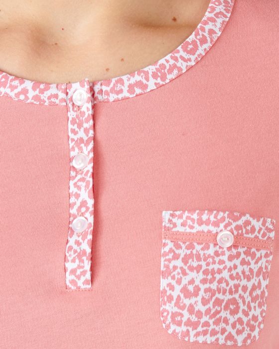 Pyjama pur coton peigné, manches longues