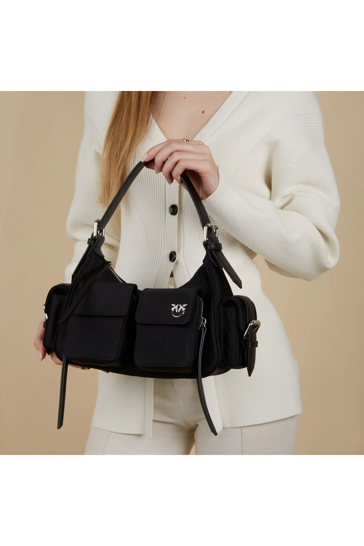 1'ASLAN  Pinko Damen Schultertasche Schwarz 102794-a1j4-z99n