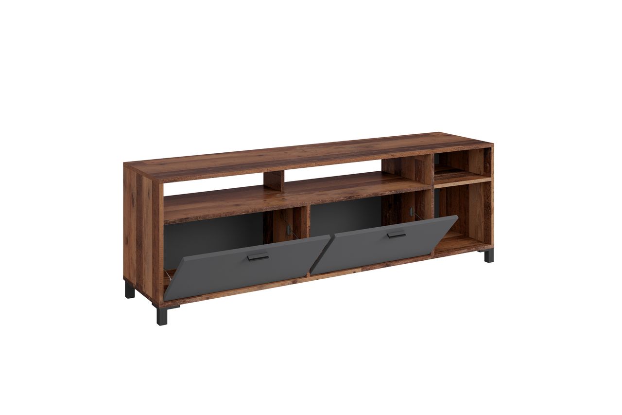 byLiving JACKSON TV-Board, Breite 160 cm, Old-Wood-Optik, anthrazit