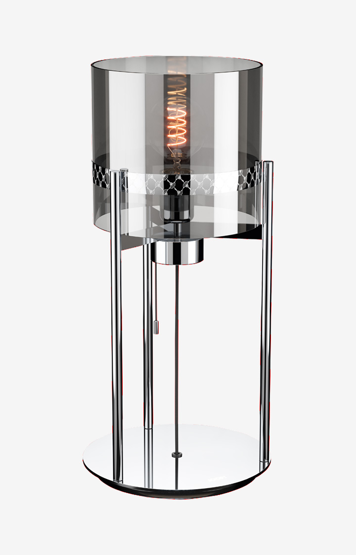 JOOP! ROUND LIGHTS CHROME Tischleuchte, Fumé-Glas/Chrom