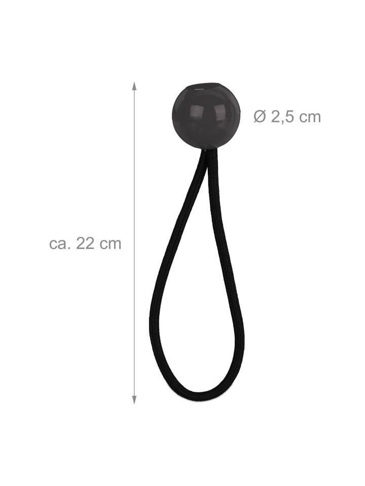 relaxdays 25 x Spanngummis in Schwarz - 22 cm günstig kaufen onesize