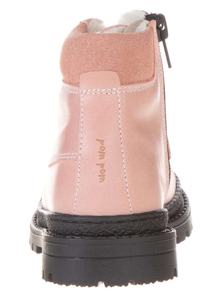 POM POM Leder-Winterboots in Rosa günstig kaufen