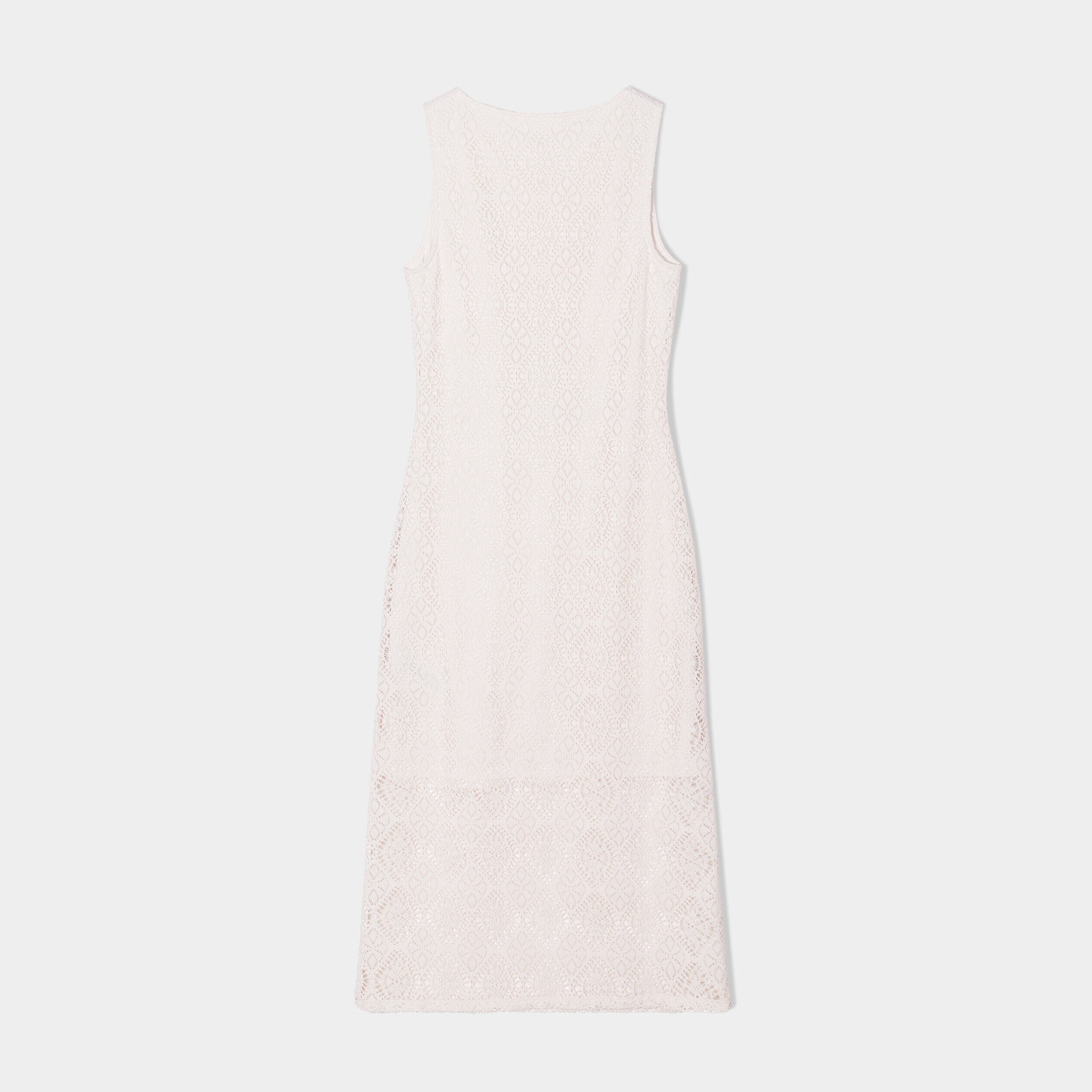 Robe midi moulante dentelle ecru femme | Cache Cache