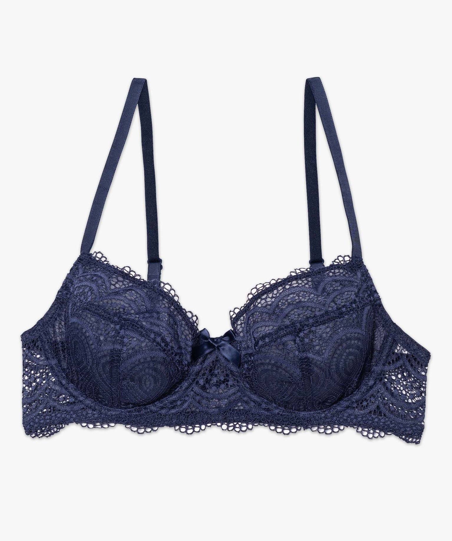Soutien-gorge forme corbeille en dentelle femme bleu | GEMO