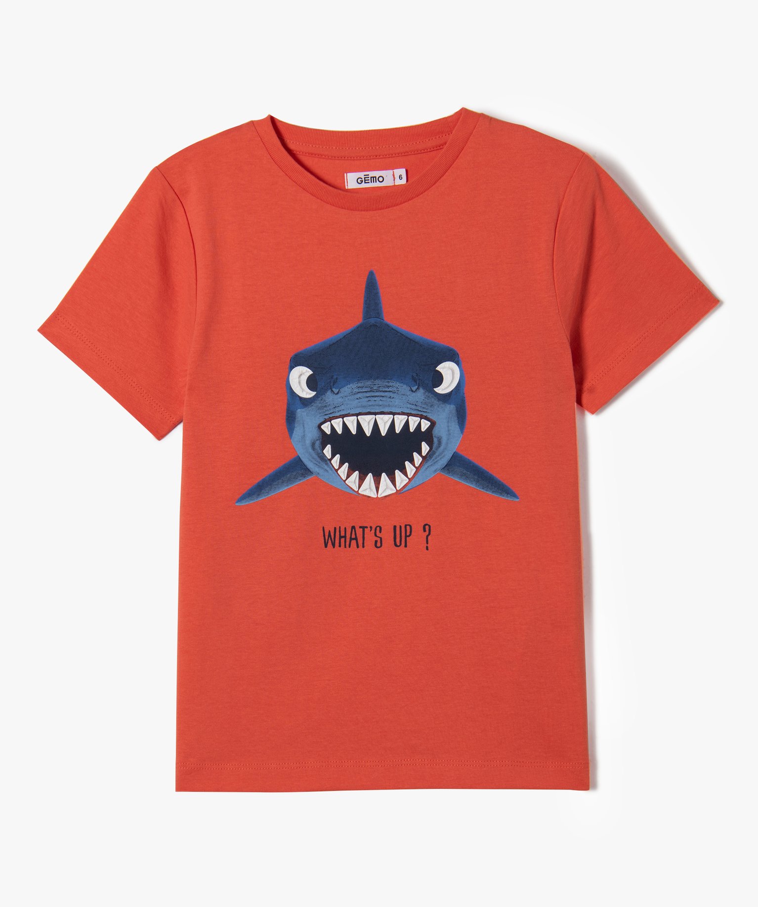 Tee-shirt Garçon à manches courtes avec motif sur le buste orange | GEMO