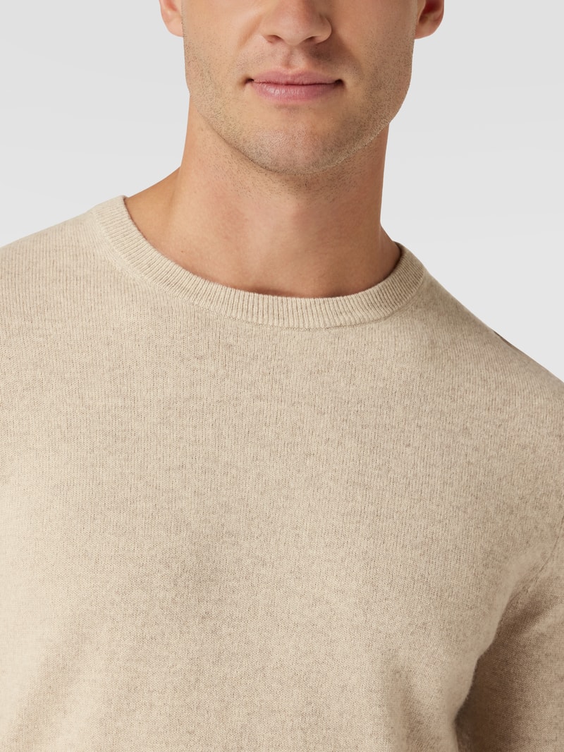 Pullover in Ripp-Optik Modell 'FILO' in offwhite meliert