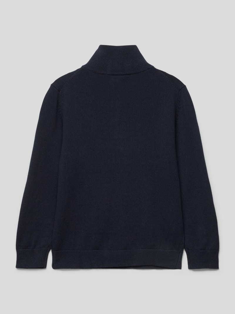 Strickpullover mit Stehkragen Modell 'Harry' in marineblau