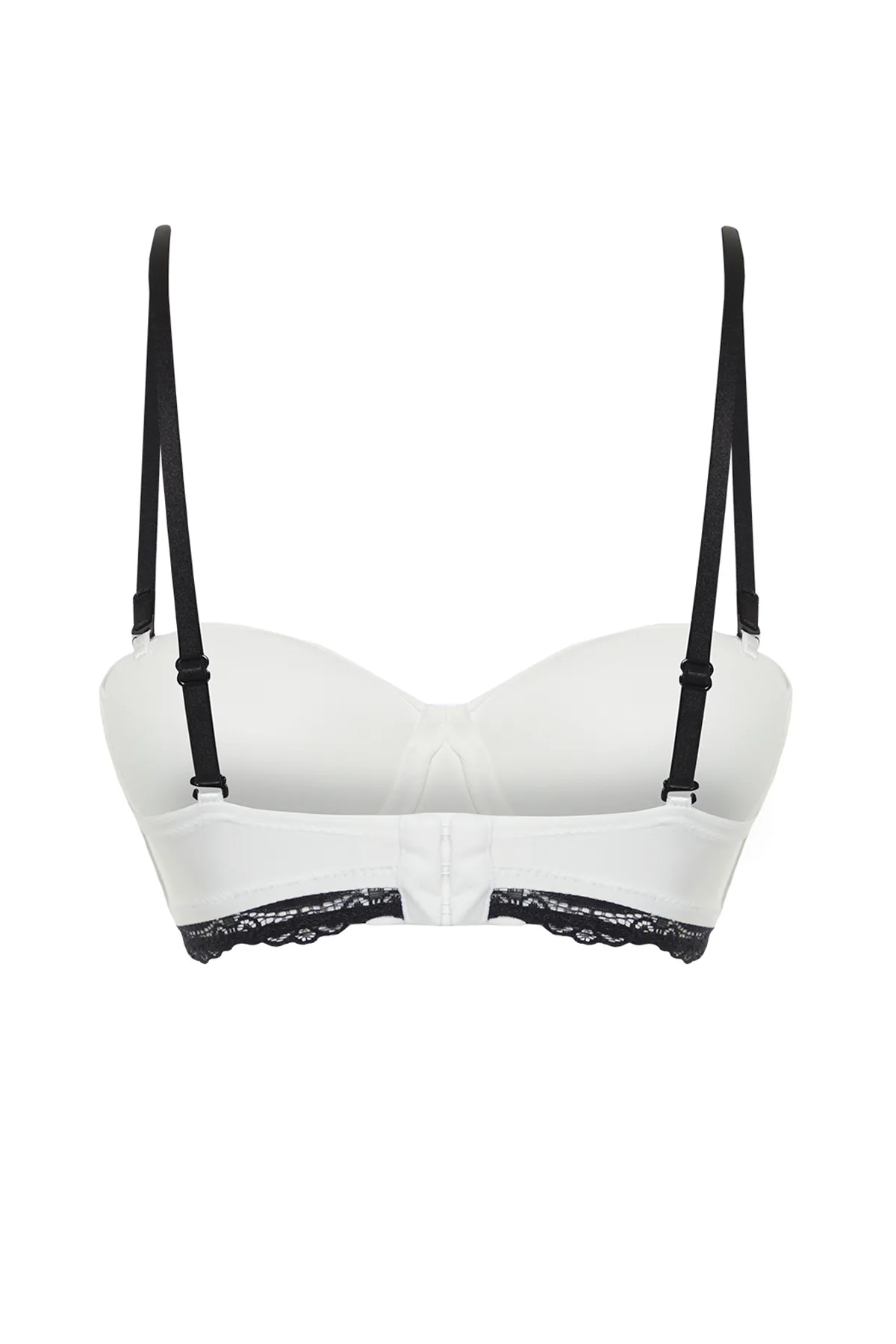 Trendyol Collection  Weißer Strick-BH mit kontrastierenden Mikro-Seilträgern und Spitzendetail THMSS24SU00027