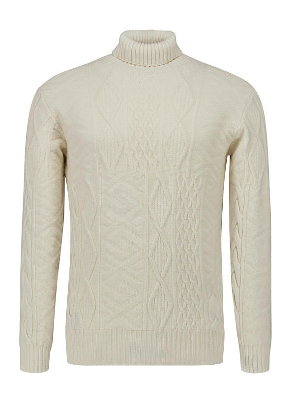BOGGI MILANO, Rollkragenpullover, Merinowolle extrafein, wollweiß