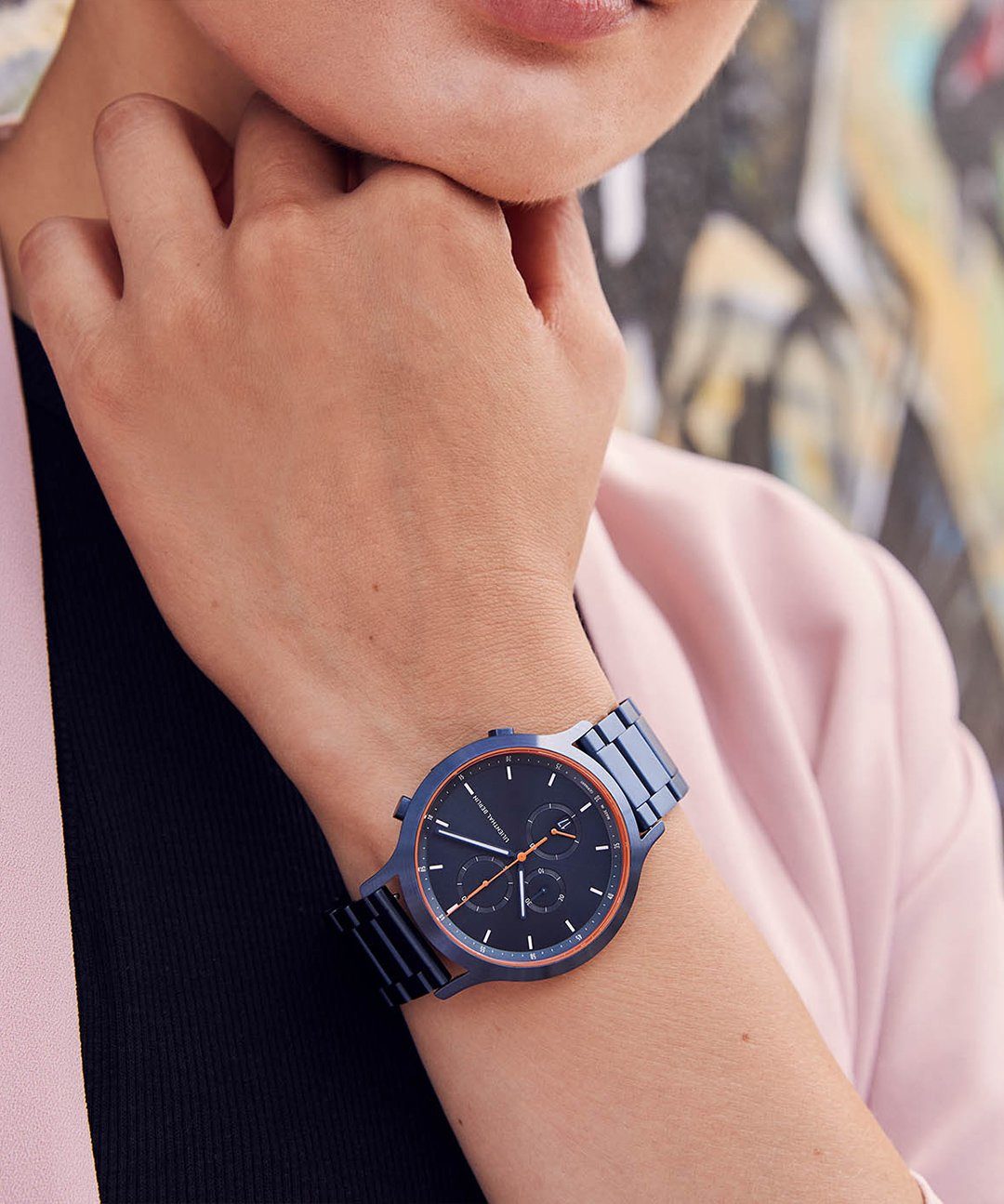 Lilienthal Berlin Chronograph Chronograph Blue Orange - Edelstahl Blau