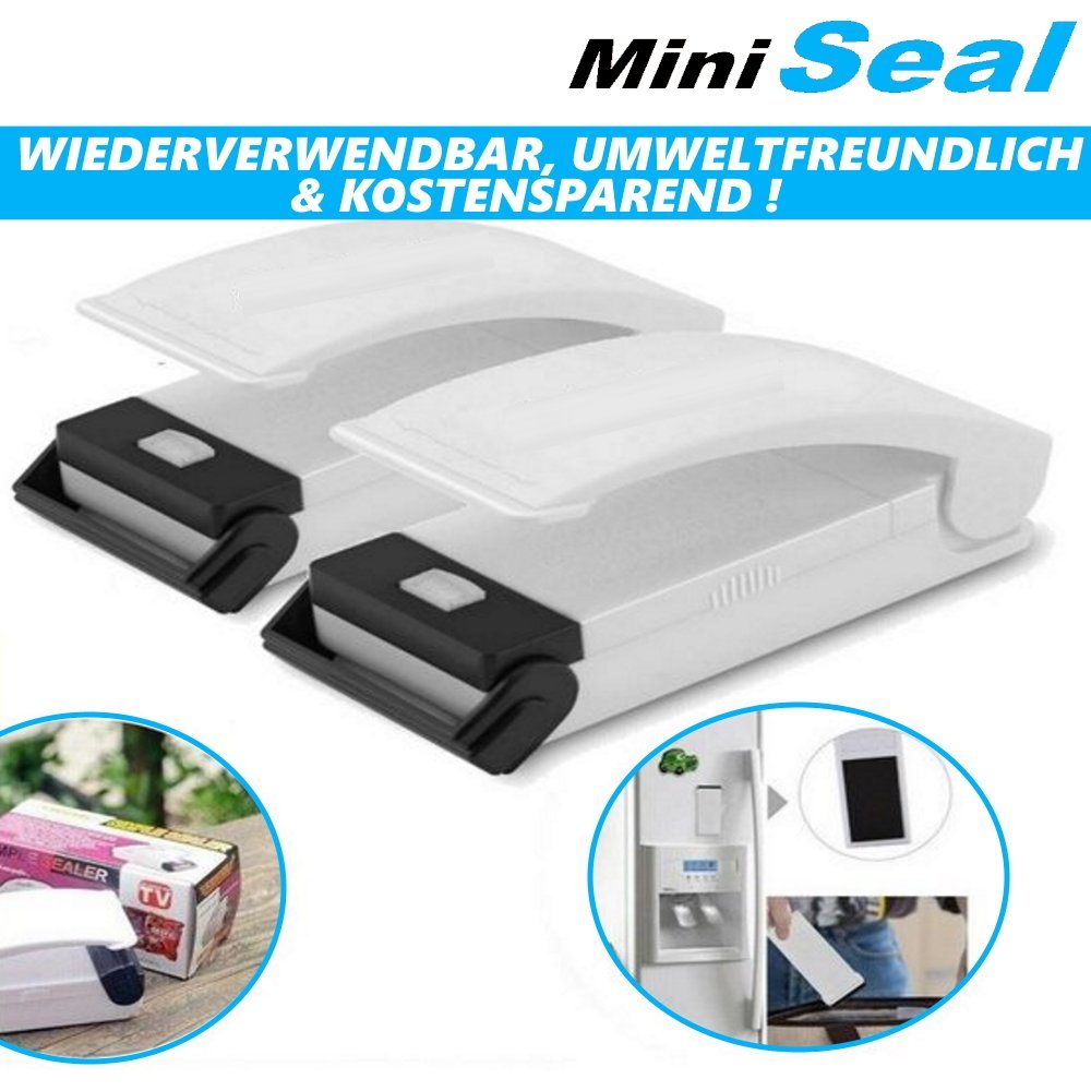 MAVURA Hand-Vakuumierer MiniSeal Mini Folienschweißgerät Vakuumierer Vakuumiergerät, Handschweißer Einschweißgerät Portabler Tüten Verschweißer [2er Set]