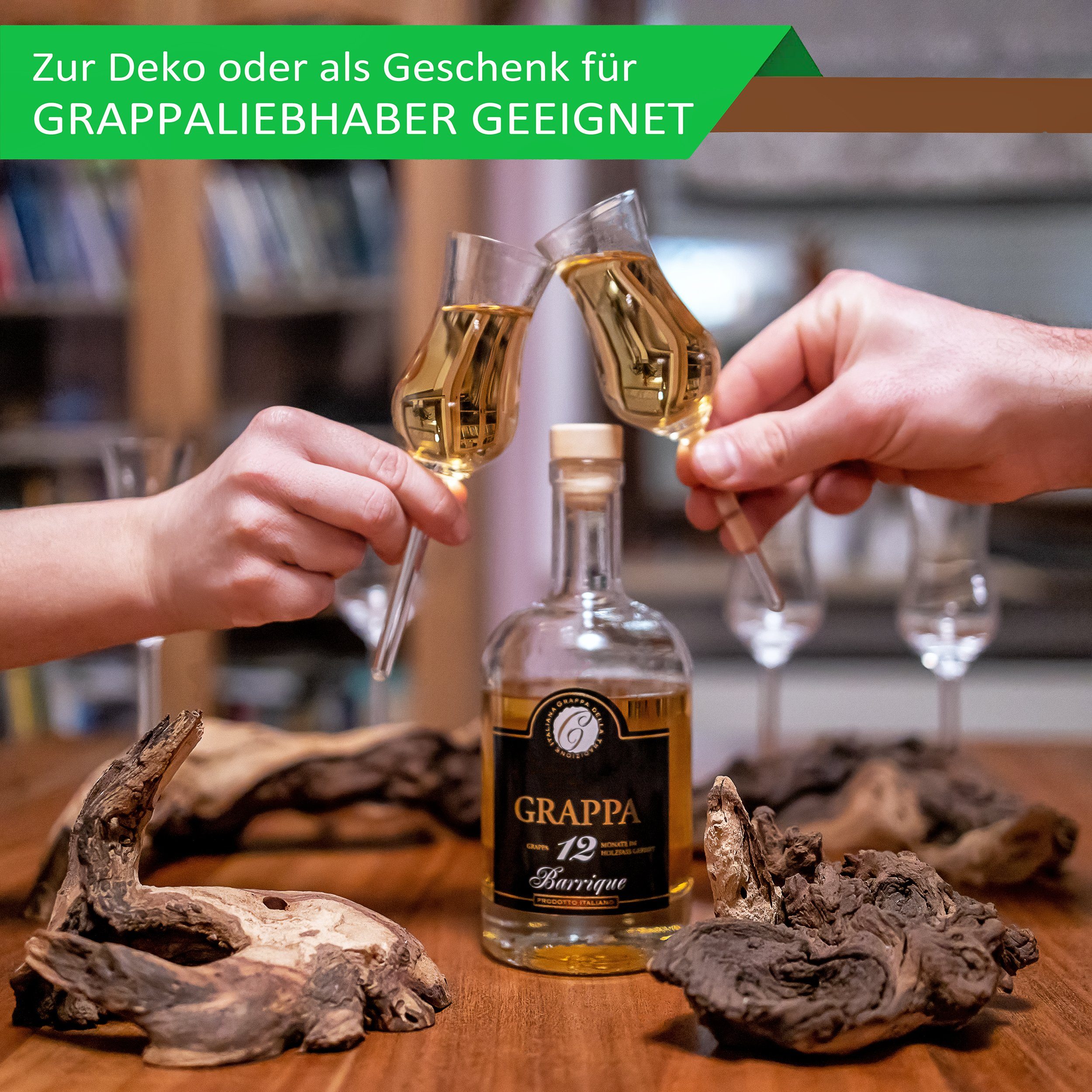 Deggelbam Schnapsglas Grappawurzel - Edles Unikat mit Grappaglas, Geschenk zum Geburtstag, Vatertag, Muttertag, Weihnachten