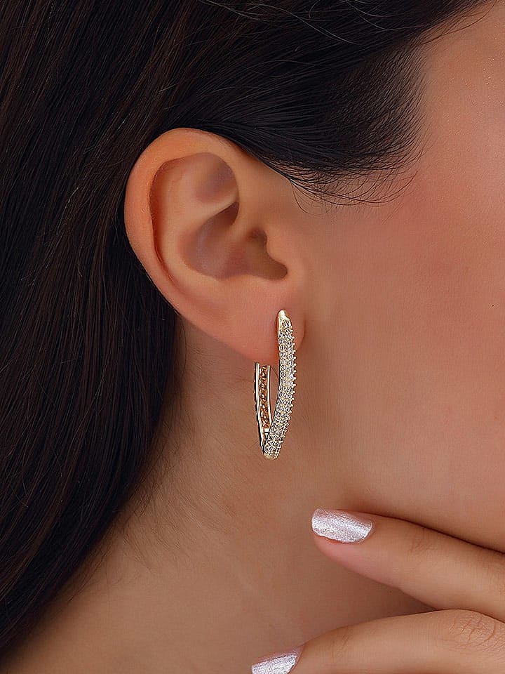 Luja Bijoux Vergold. Ohrringe mit Zirkonia günstig kaufen onesize