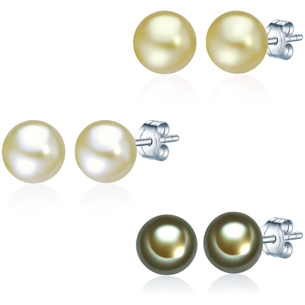 Valero Pearls Puce d'oreille en perle Perle de culture d'eau douce Perle de culture d'eau douce Boucles d'oreilles