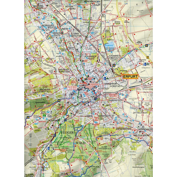 Erfurt und Umgebung 1 : 35 000. Radwander- und Wanderkarte - Wanderkarte
