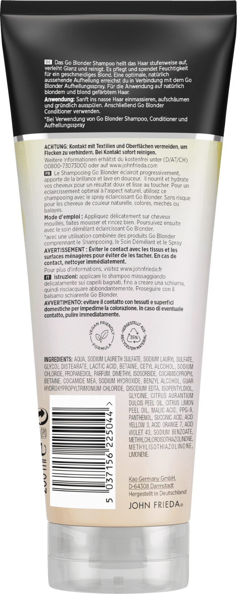 Shampoo Sheer Blonde Go Blonder Aufhellend, 250 ml