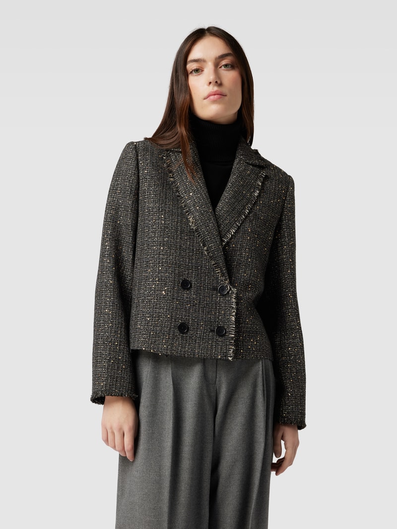 Blazer in Bouclé-Optik in black