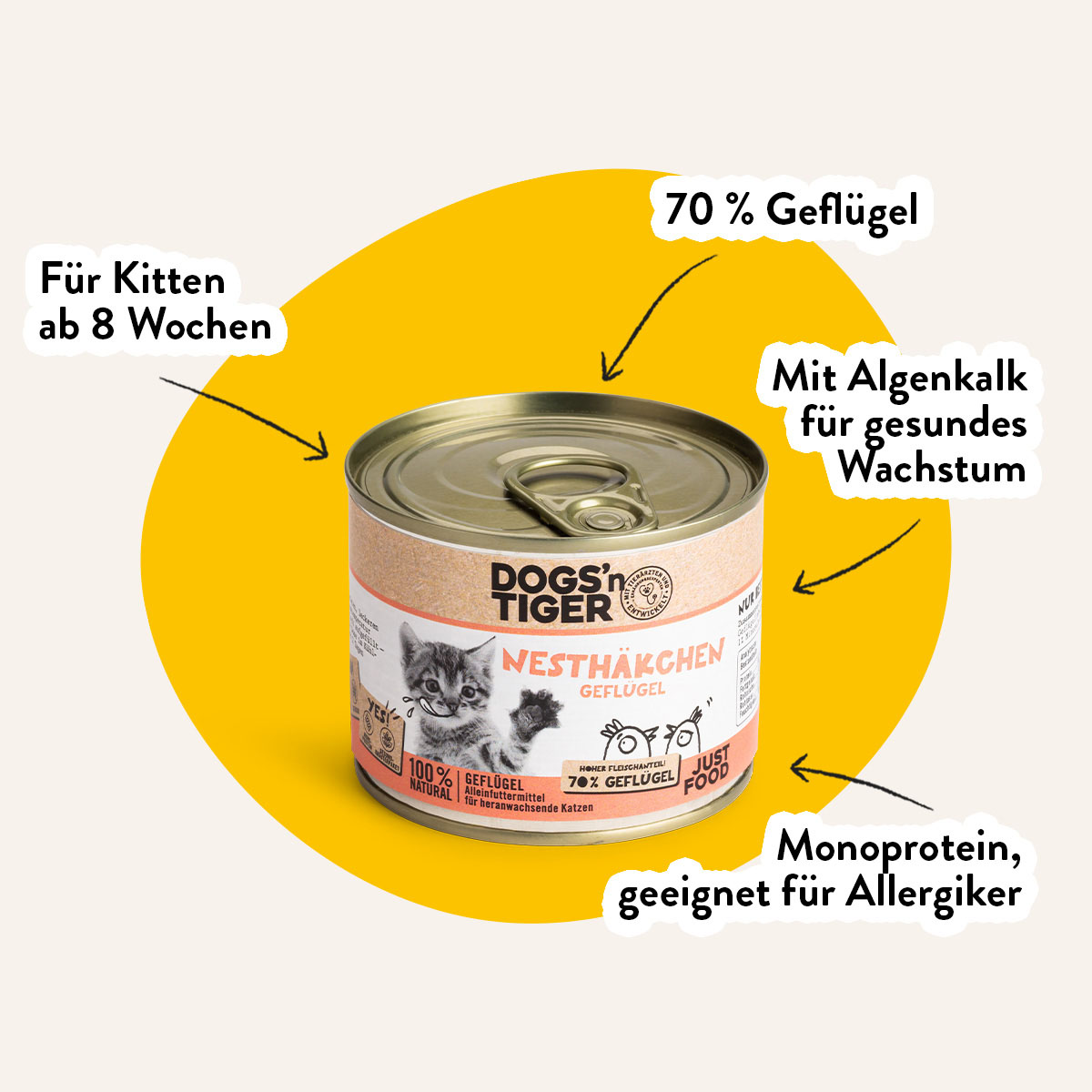 Dogs'n Tiger Nesthäkchen Kitten Nassfutter Geflügel bei ZooRoyal