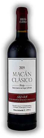 Macán Clásico, Benjamin de Rothschild & Vega Sicilia, Rioja DOCa, 2019, Rioja  Macán Clásico, Benjamin de Rothschild & Vega Sicilia, Rioja DOCa, 2019, Rioja   Jahrgang 2019 - 0,75	 Liter - Vol 14,0%