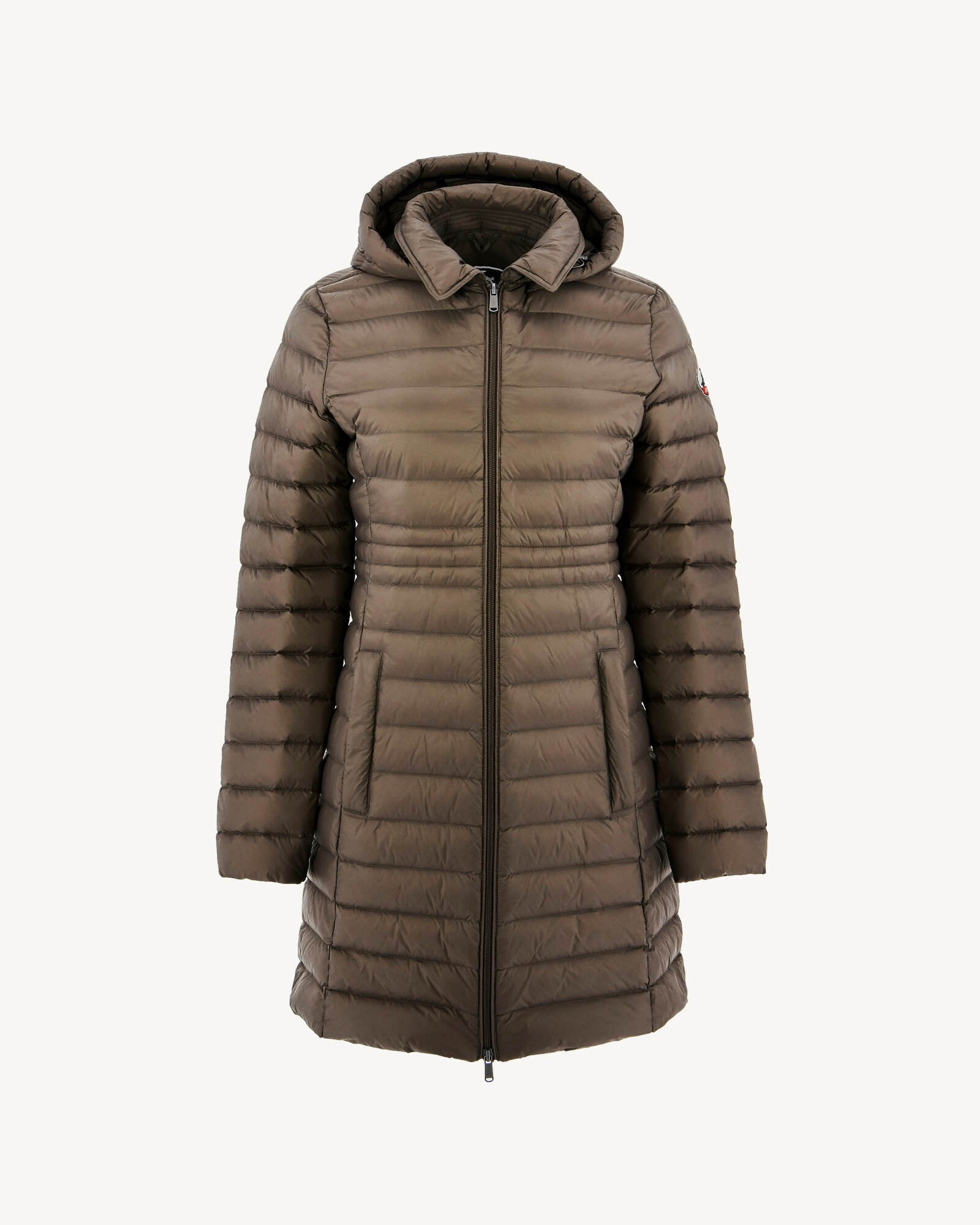 Doudoune longue à capuche Taupe Vero 2.0