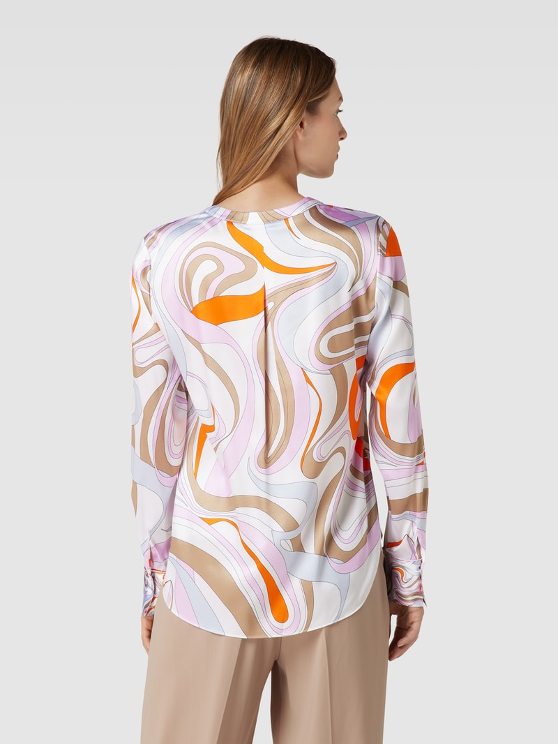 Bluse mit V-Ausschnitt in hellrosa
